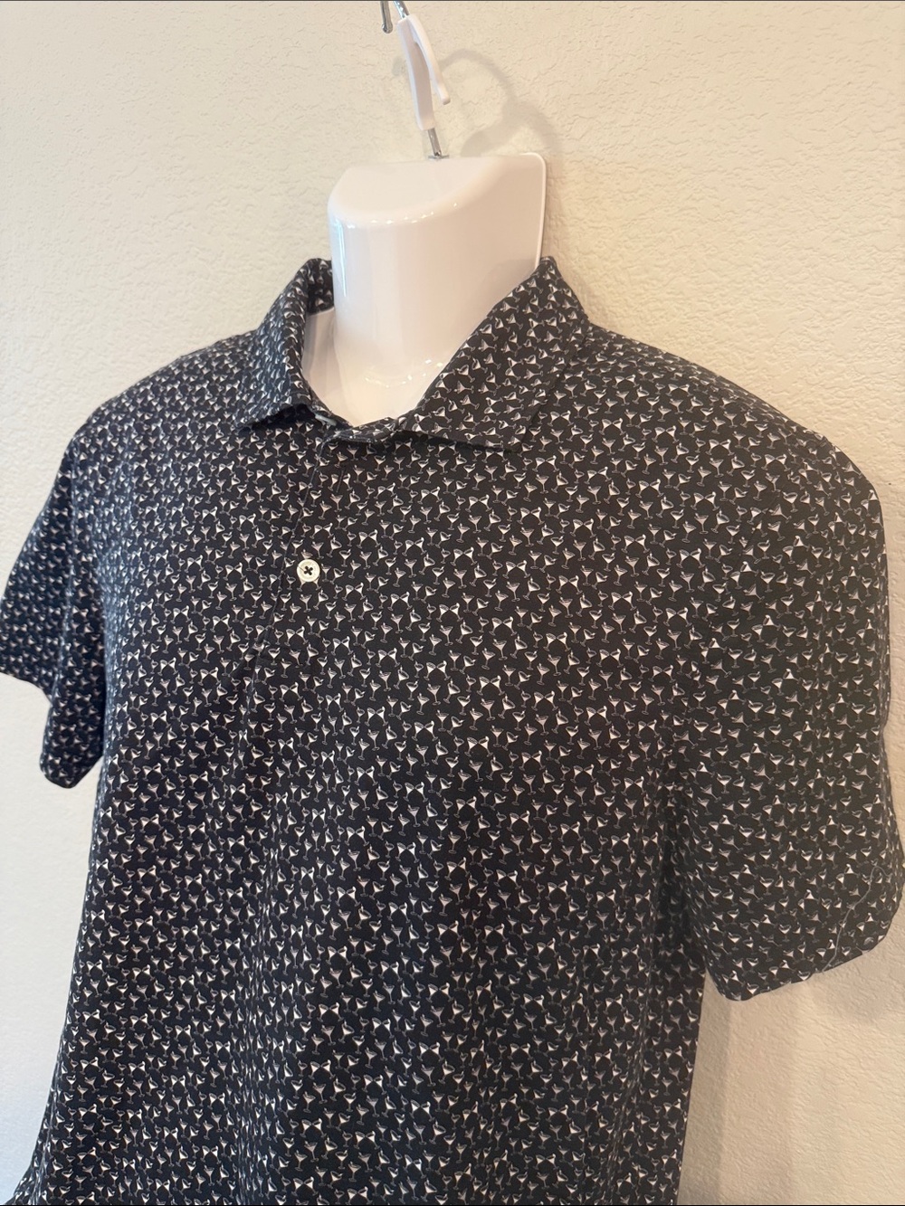 Bugatchi 8-Way Stretch Miles Martini OoohCotton® Short Sleeve | Size L | EUC